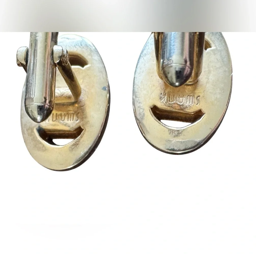 Vintage Gold with Blue jewels Swank Cufflinks